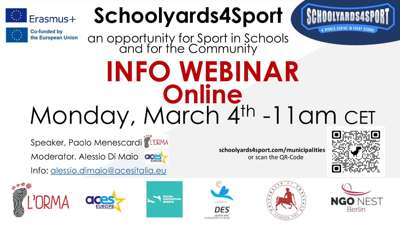 Next Webinar – ‘Unlock the Potential of School Sports Spaces’